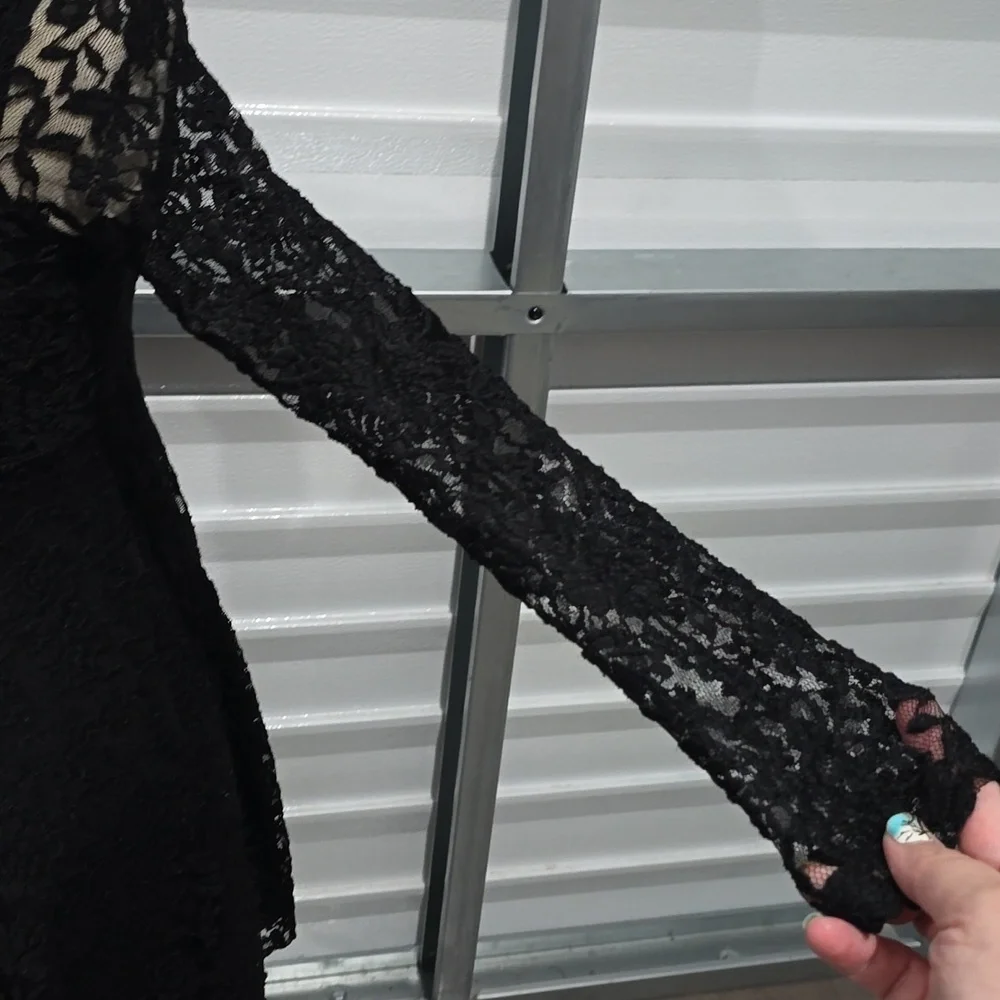 LOVE J Black Lacy Dress‎ Medium - Picture 5 of 11